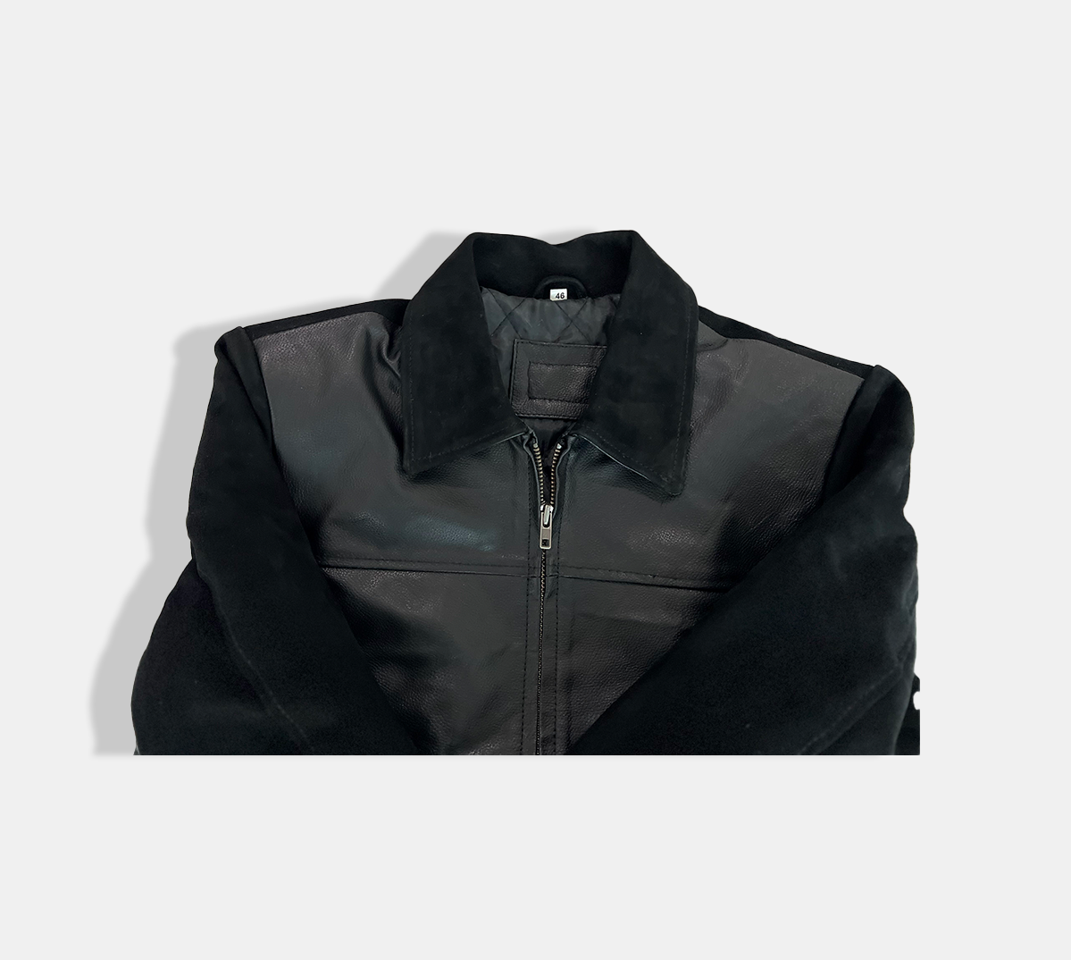 Wide Collar Leather Jacket